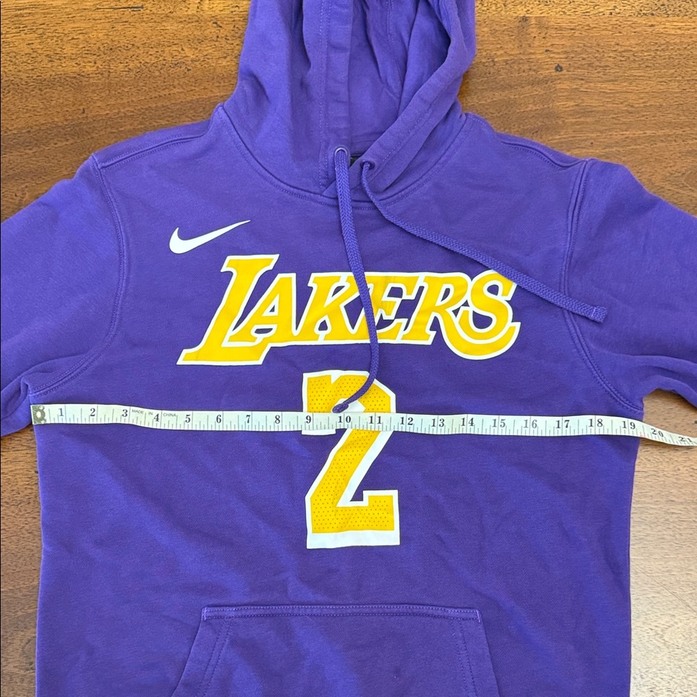 Purple Lakers Hoodie Nike #2 on Back BALL Sweater Hoodie Size Small NBA - Picture 7 of 16